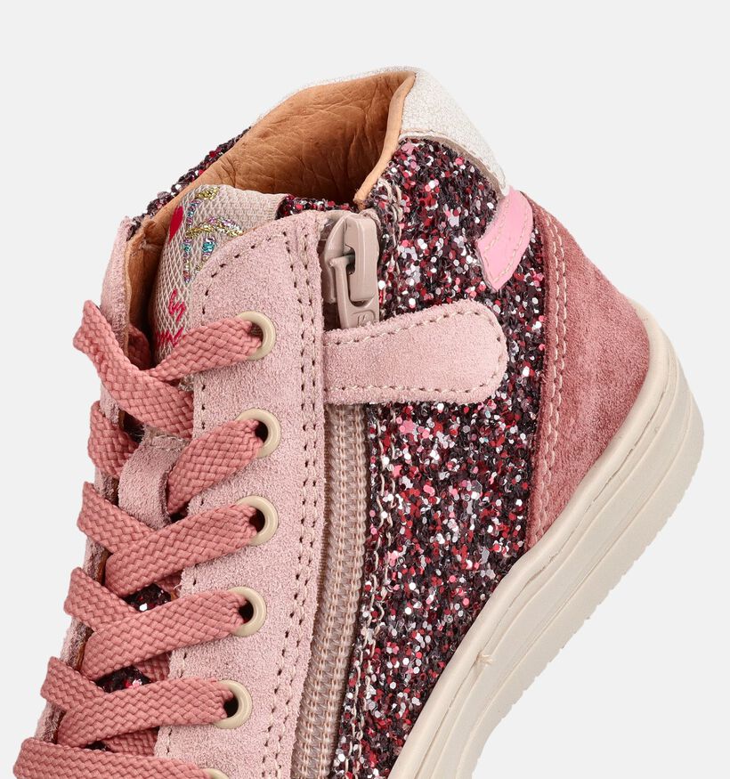 FR by Romagnoli Boots &agrave; lacets en Rose pour filles (380634) - pour semelles orthop&eacute;diques