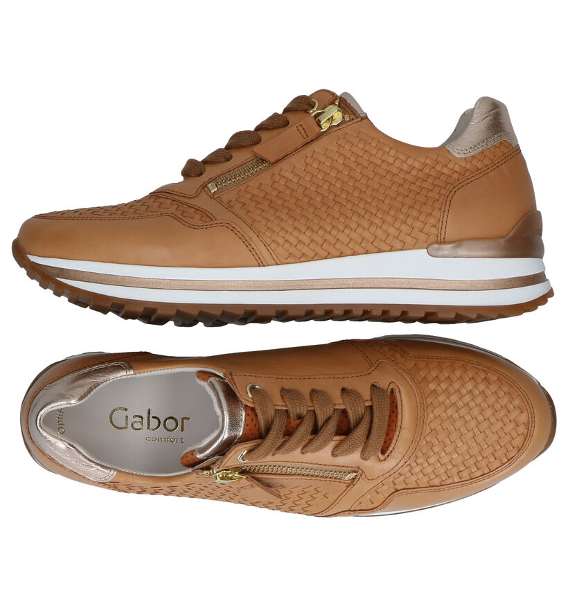 Gabor OptiFit Cognac Veterschoenen in leer (287771)