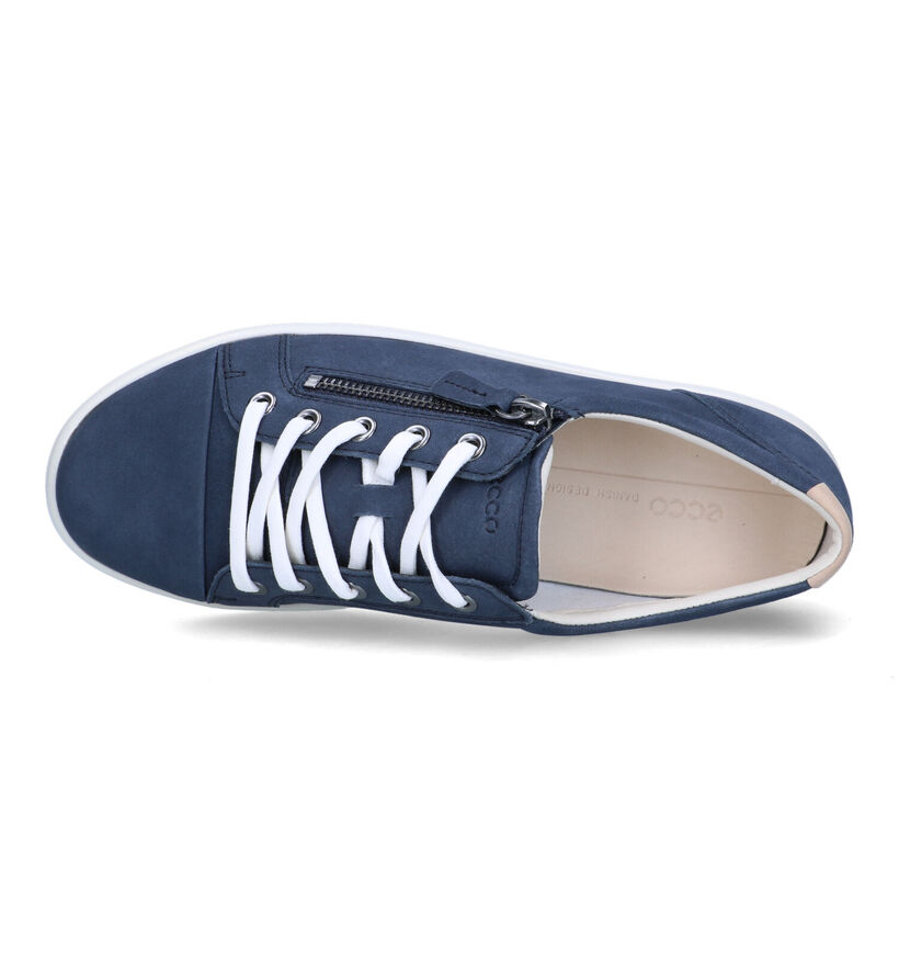 ECCO Soft Side Zip Beige Veterschoenen in nubuck (321151)