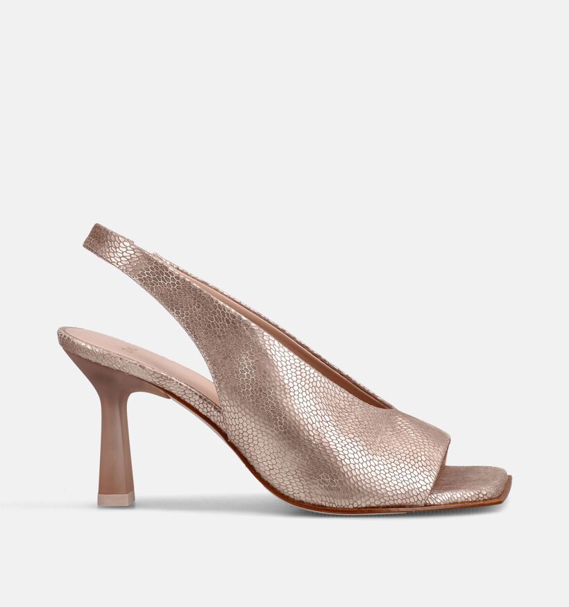 Zinda Escarpins Peeptoe en Or rose pour femmes (373654)