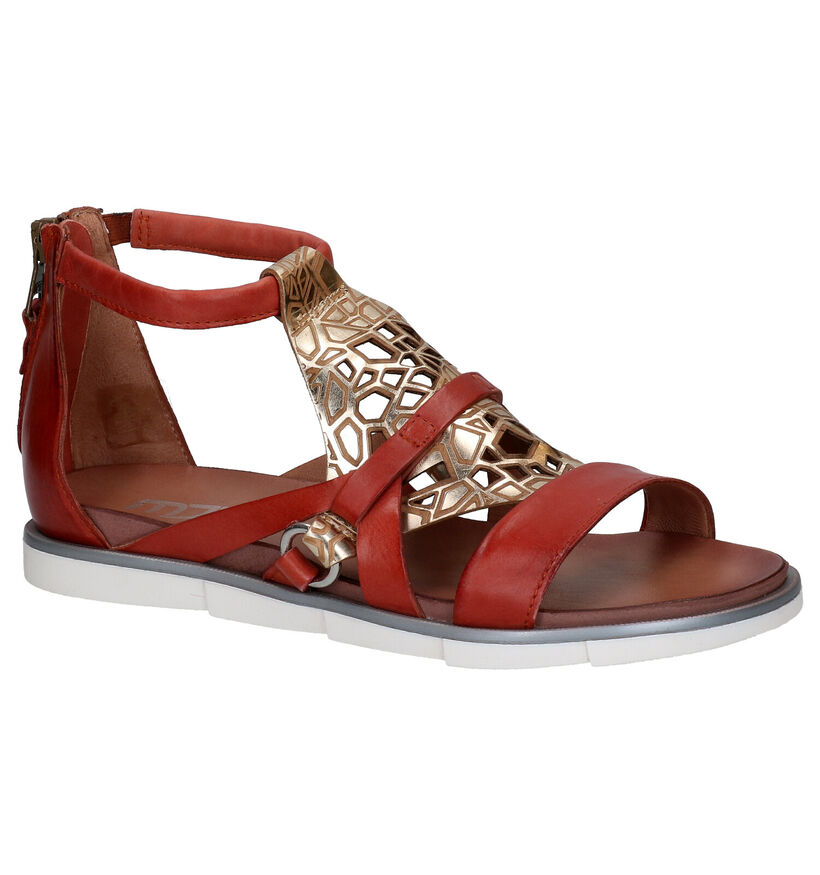 Mjus Oranje Sandalen in leer (272848)