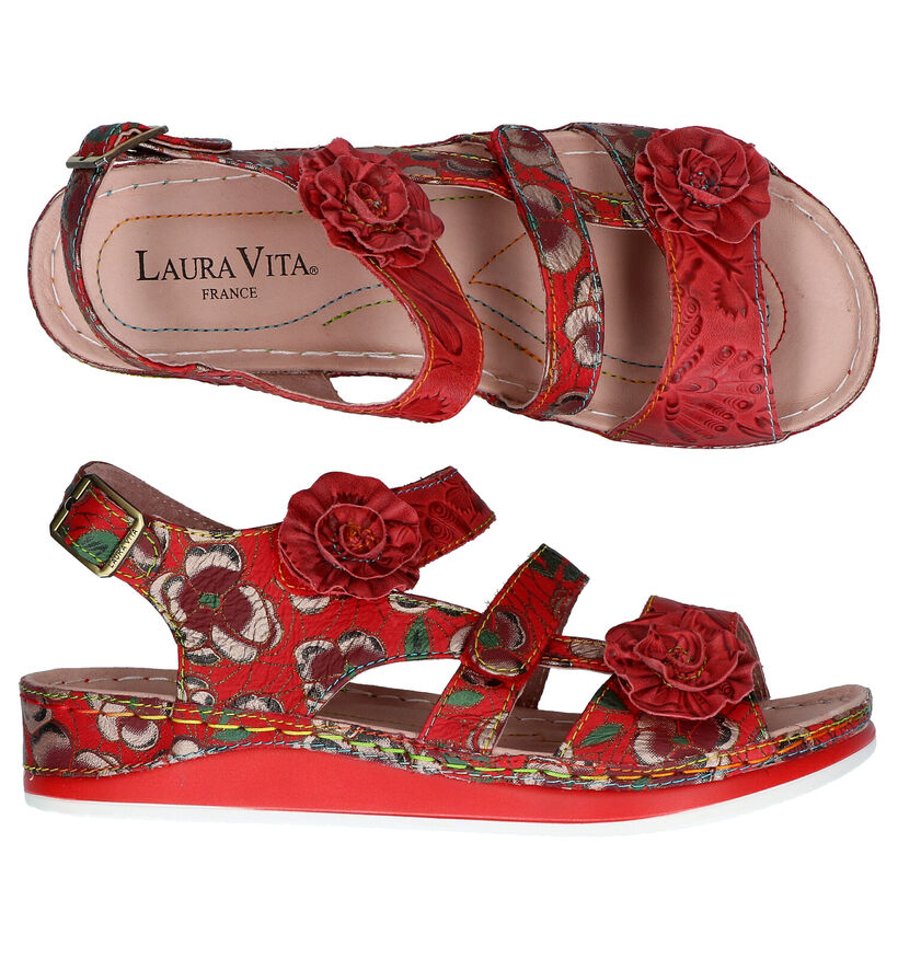 Laura Vita Brcuelo Rode Sandalen in leer (291246)