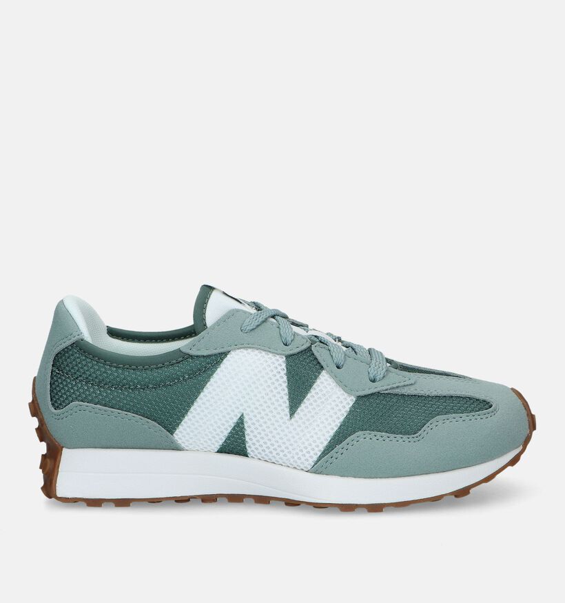 New Balance GS327 Baskets en Vert pour filles, garçons (327760) - pour semelles orthopédiques