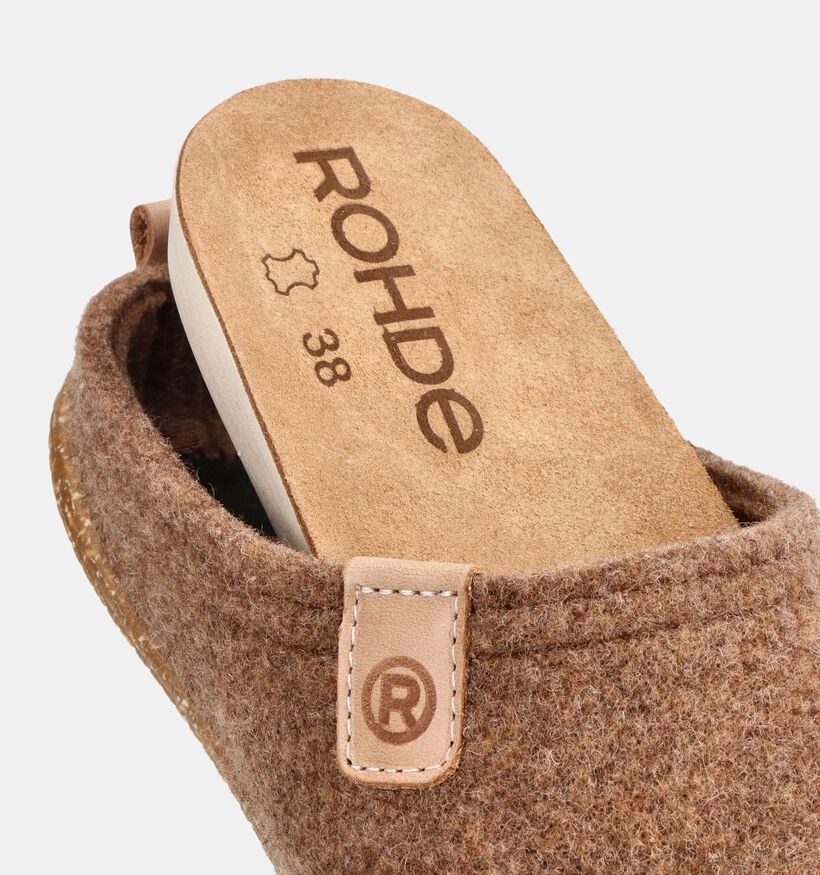 Rohde Bruine Pantoffels voor dames (380034) - geschikt voor steunzolen