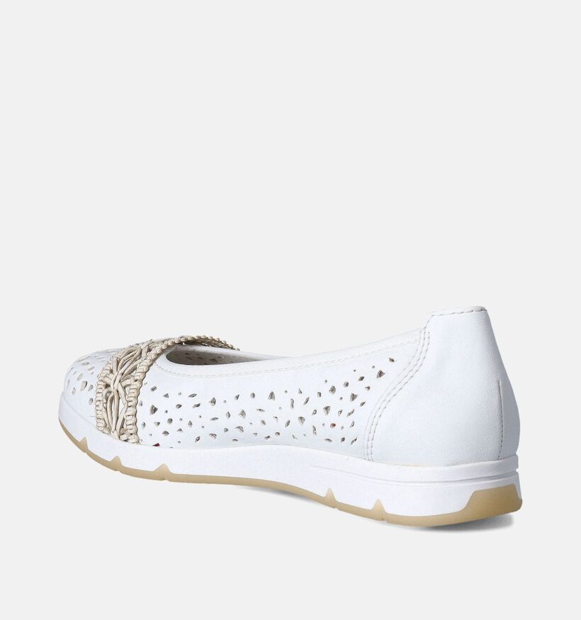Rieker Witte Ballerina's voor dames (354961) - geschikt voor steunzolen