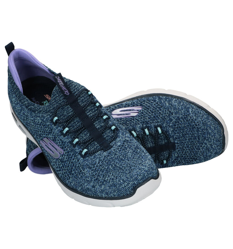Skechers Empire D'Lux Baskets slip-on en Bleu en textile (291940)