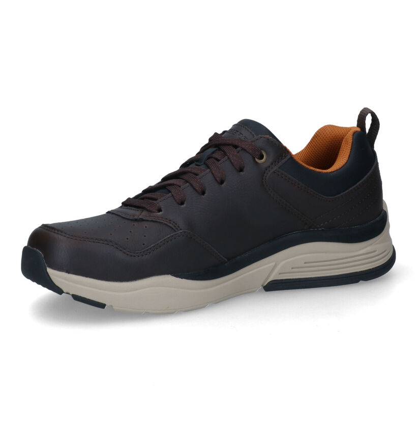 Skechers Benago Treno Chaussures à lacets en Brun en cuir (319174)