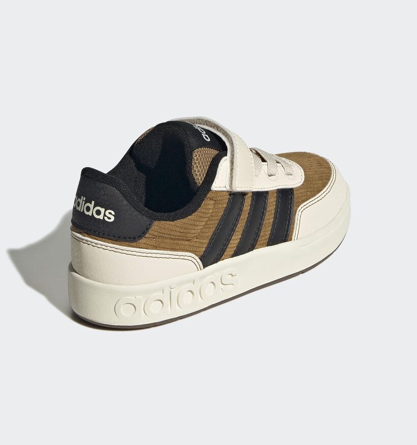 adidas Breakbase Beige/Bruine Sneakers voor jongens, meisjes (359625) - geschikt voor steunzolen