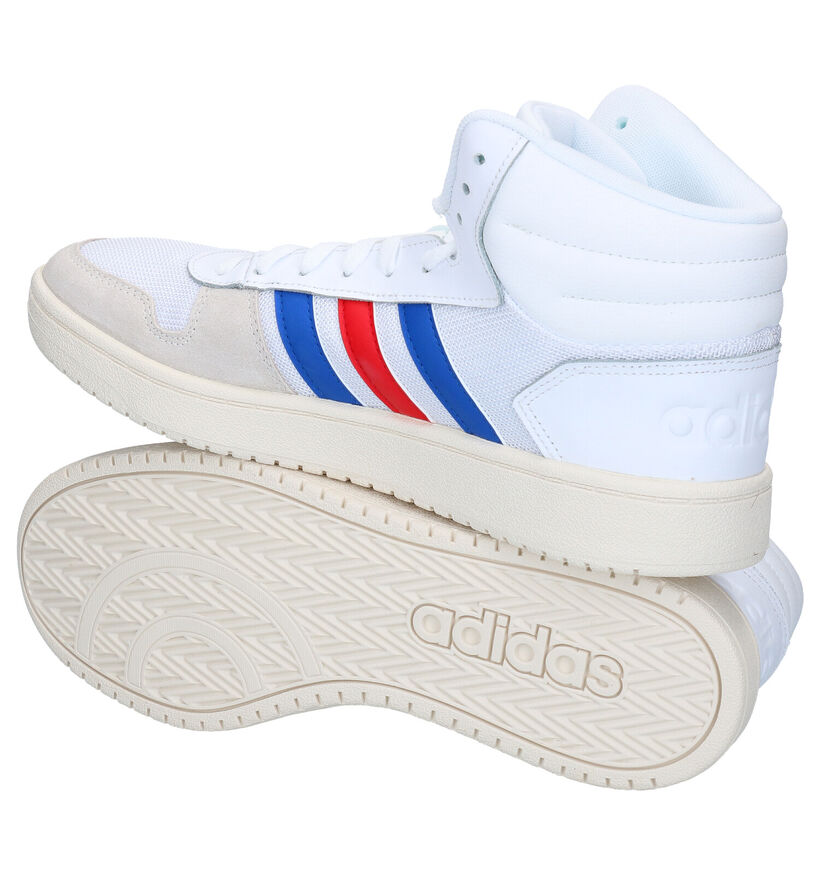 adidas Hoops 2.0 Mid Witte Sneakers in daim (290816)