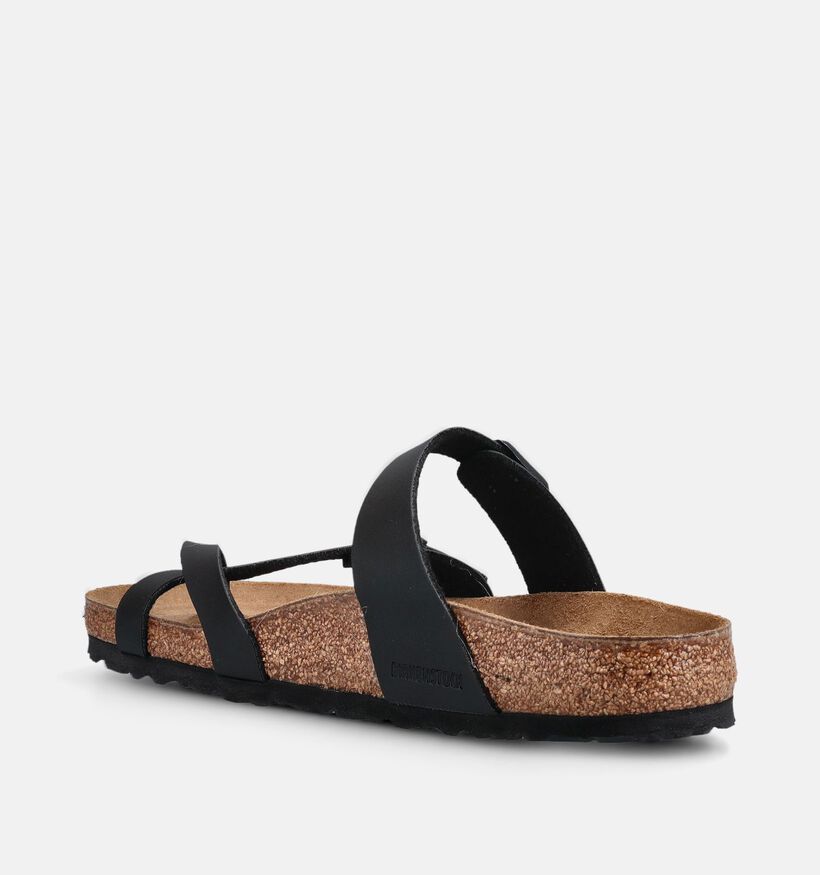 Birkenstock Mayari Briko-FLor Tongs en Noir pour femmes (369526)
