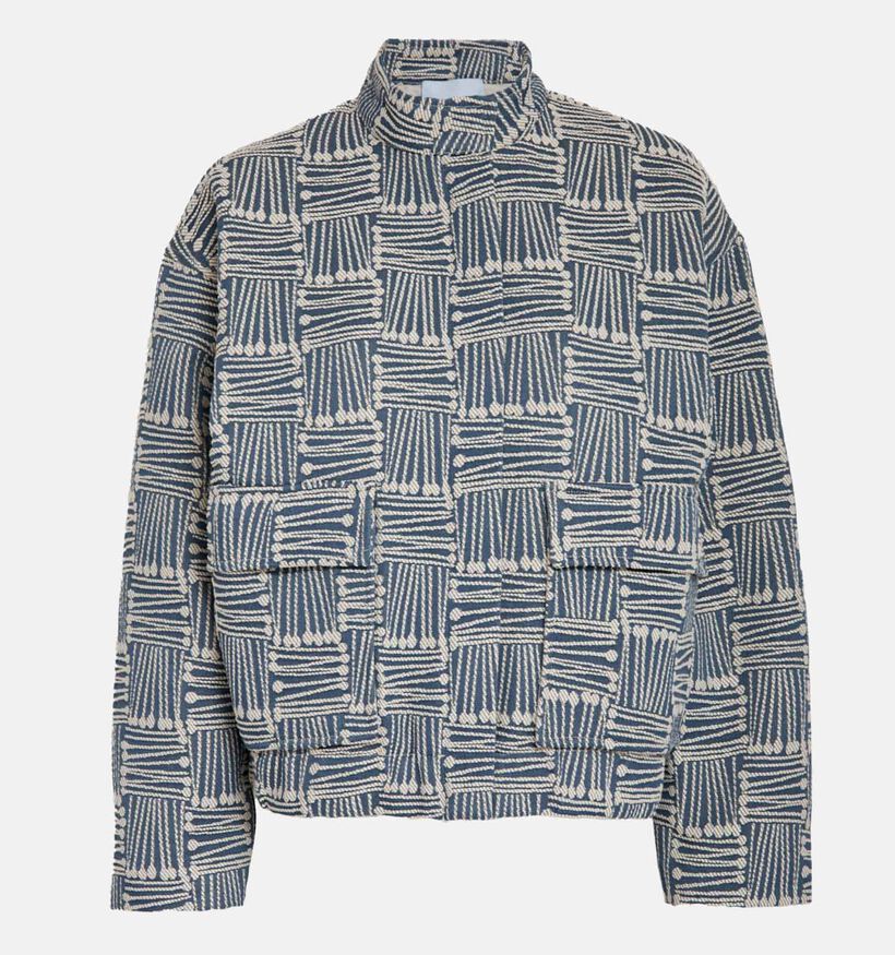 Minus Maise Manteau court Jeans en Bleu/Beige pour femmes (366702)