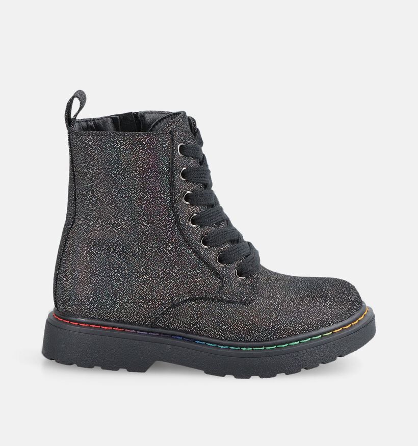 Milo & Mila Boots &agrave; lacets en Noir pour filles (378698)