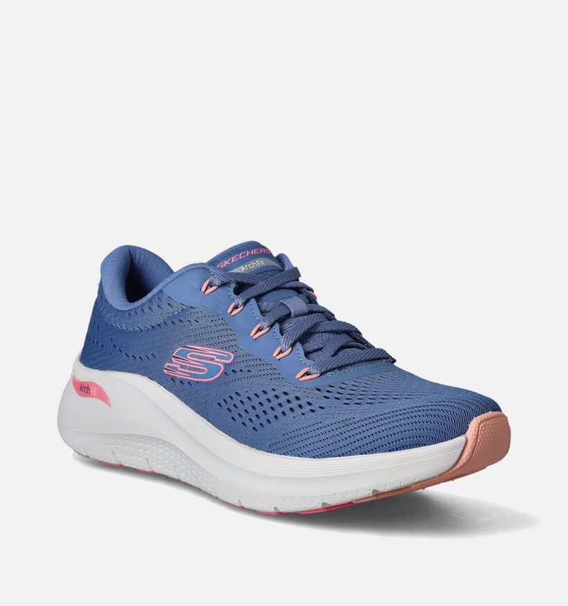 Skechers Arch Fit 2.0 Big League Blauwe Sneakers voor dames (351896) - geschikt voor steunzolen
