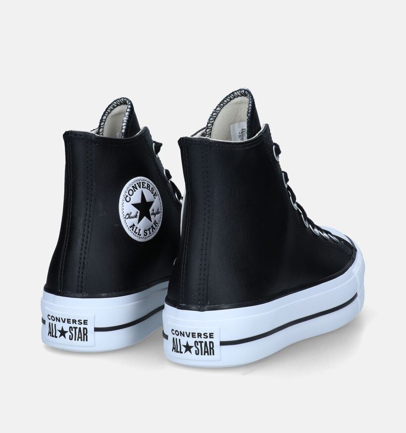 Converse CT All Star Leather Platform Baskets en Noir pour femmes (332822)