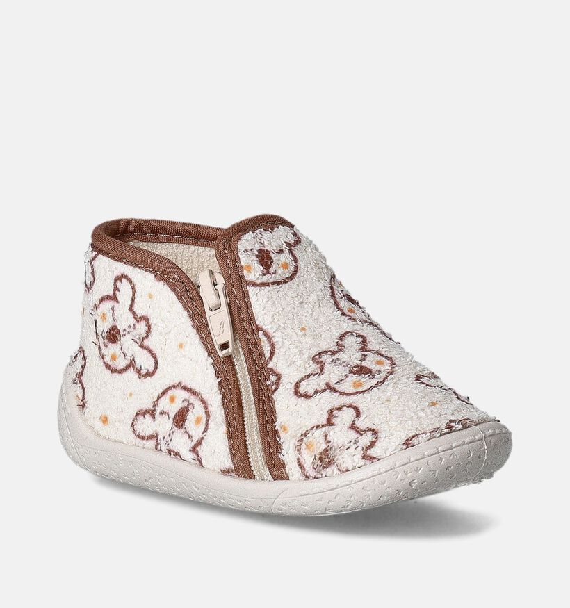 Milo en Mila Beige Pantoffels voor meisjes (358497) - geschikt voor steunzolen