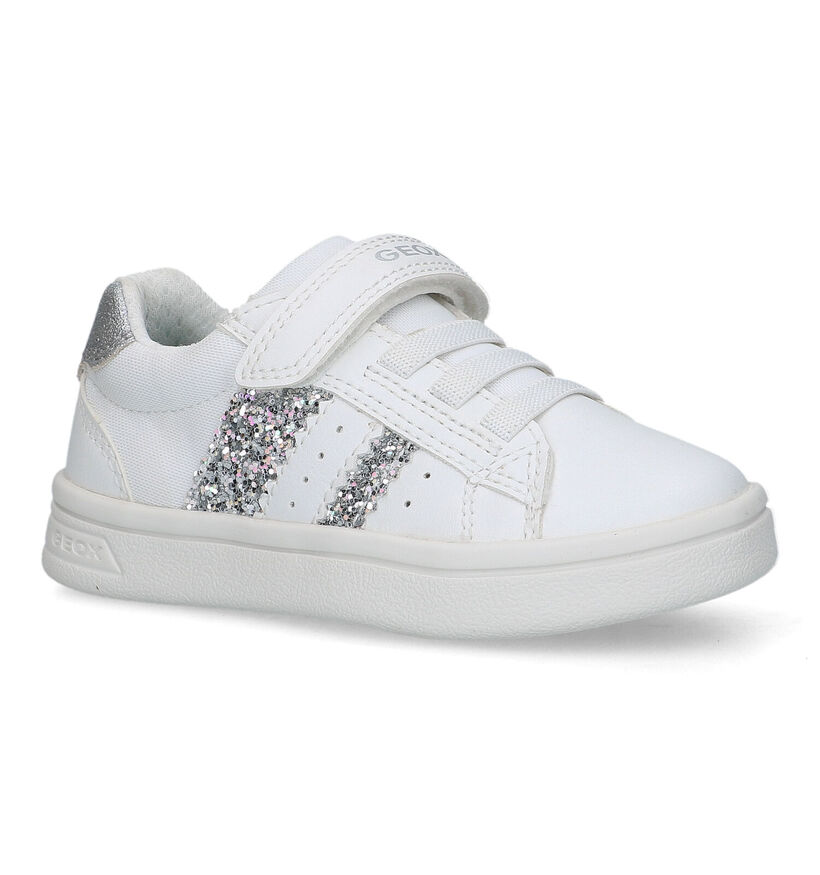 Geox Djrock Baskets en Blanc pour filles (330114) - pour semelles orthopédiques