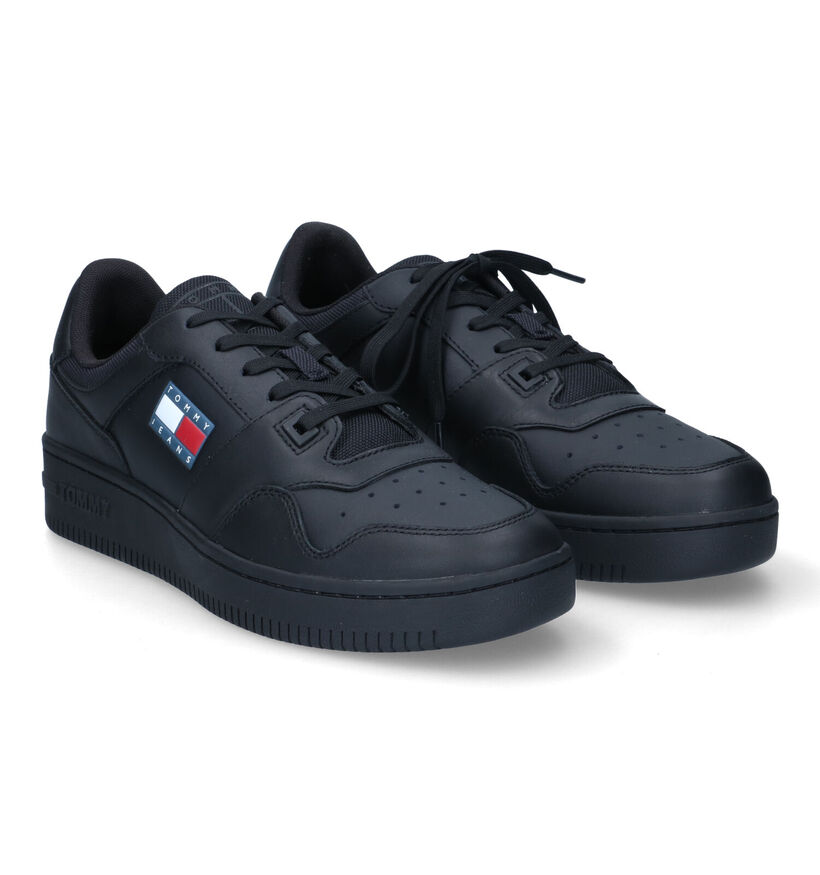 Tommy Hilfiger Retro Zwarte Sneakers in kunstleer (314269)