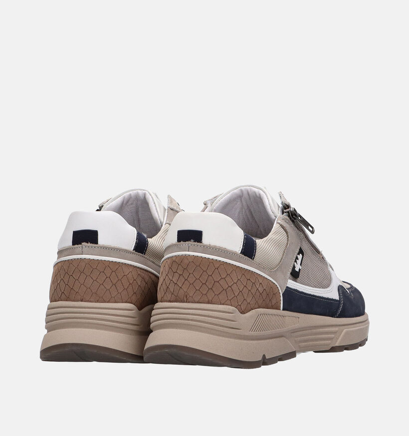 Australian Connery Beige/Blauwe Rits-Veterschoenen voor heren (369708) - geschikt voor steunzolen