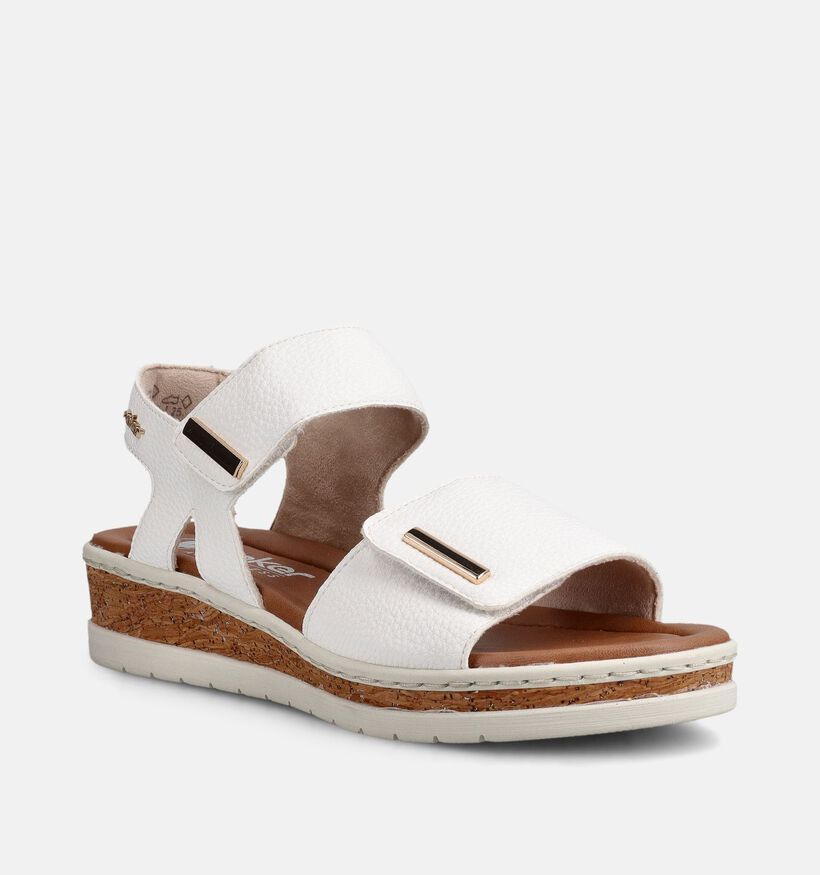 Rieker Witte Sandalen met hak voor dames (370395)