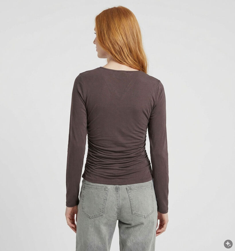 Vila Lysera Donkerbruine T-Shirt met Lange Mouwen voor dames (382216)
