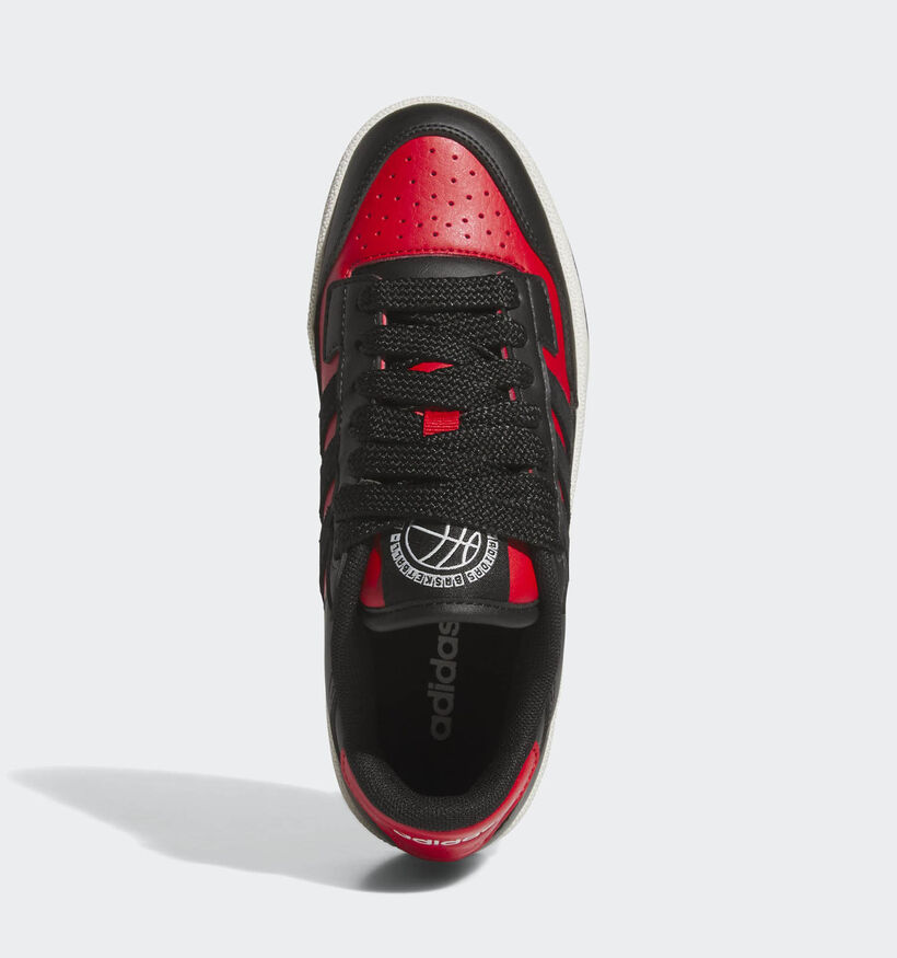 adidas Rapid Court Baskets en Noir/Rouge pour filles, garçons (359671) - pour semelles orthopédiques