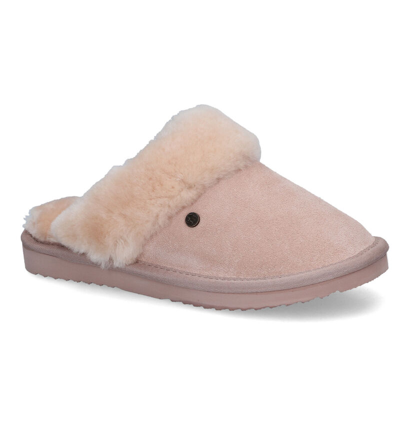 Warmbat Flurry Pantoufles en laine en Cognac pour femmes (329908)