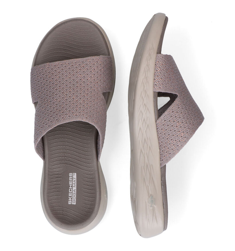 Skechers On The Go 600 Adore Taupe Slippers in stof (305302)