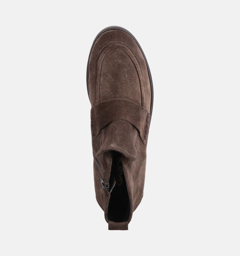 Gabor Comfort Bottines Chelsea en Brun fonc&eacute; pour femmes (380048)