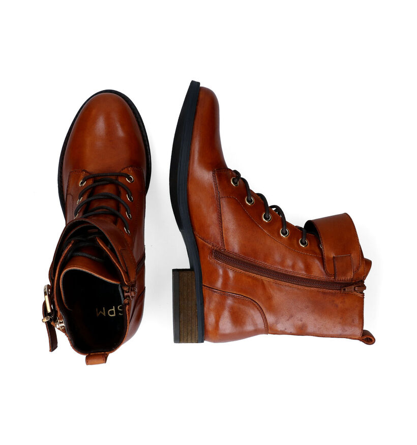 SPM Narda Bottines en Cognac en cuir (296250)