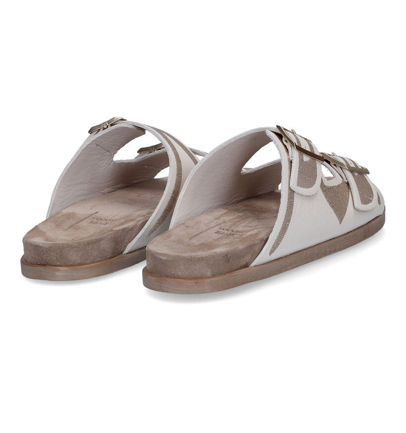 River Woods Doris Ecru Slippers in leer (307857)