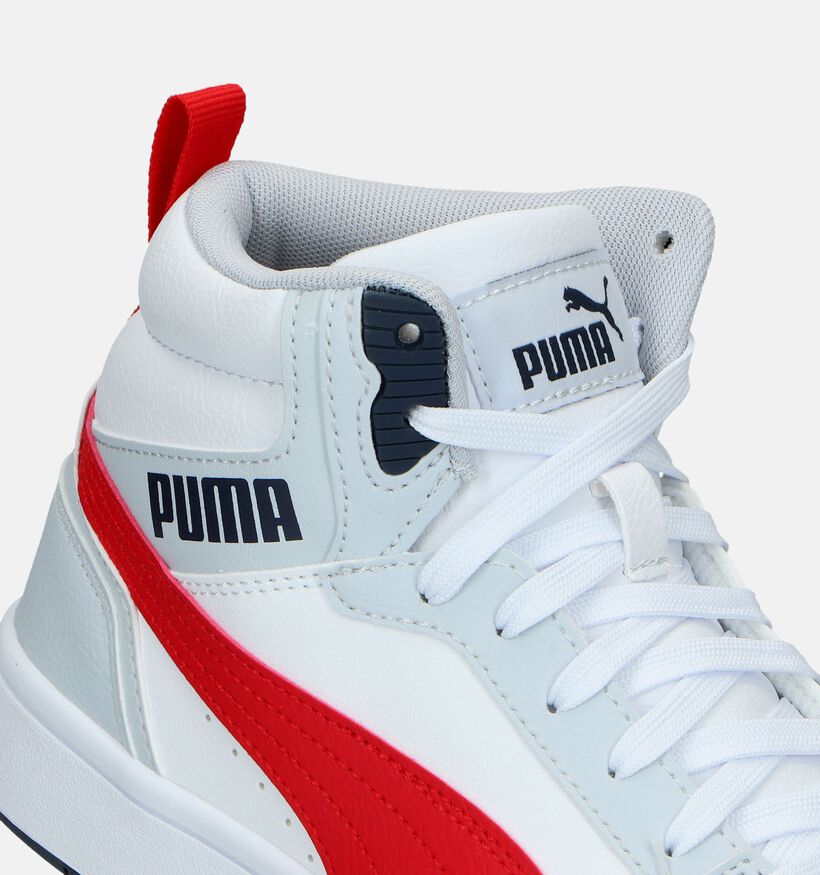 Puma Rebound V6 Mid Grijze Sneakers voor jongens, meisjes (334474) - geschikt voor steunzolen