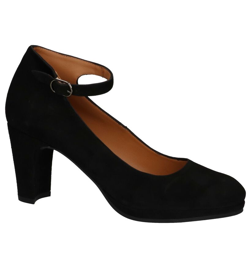 Zwarte Pumps met Bandje JHay in daim (231629)