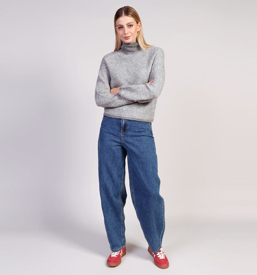 Vila Vilory Hogh-Neck Pull en Gris Vila Vilory Hogh-Neck Pull en Gris pour femmes (361323)