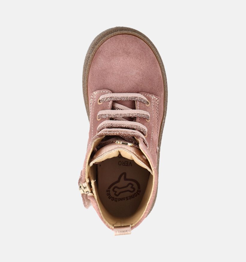 STONES and BONES Pixy Boots &agrave; lacets en Rose pour filles (381394) - pour semelles orthop&eacute;diques