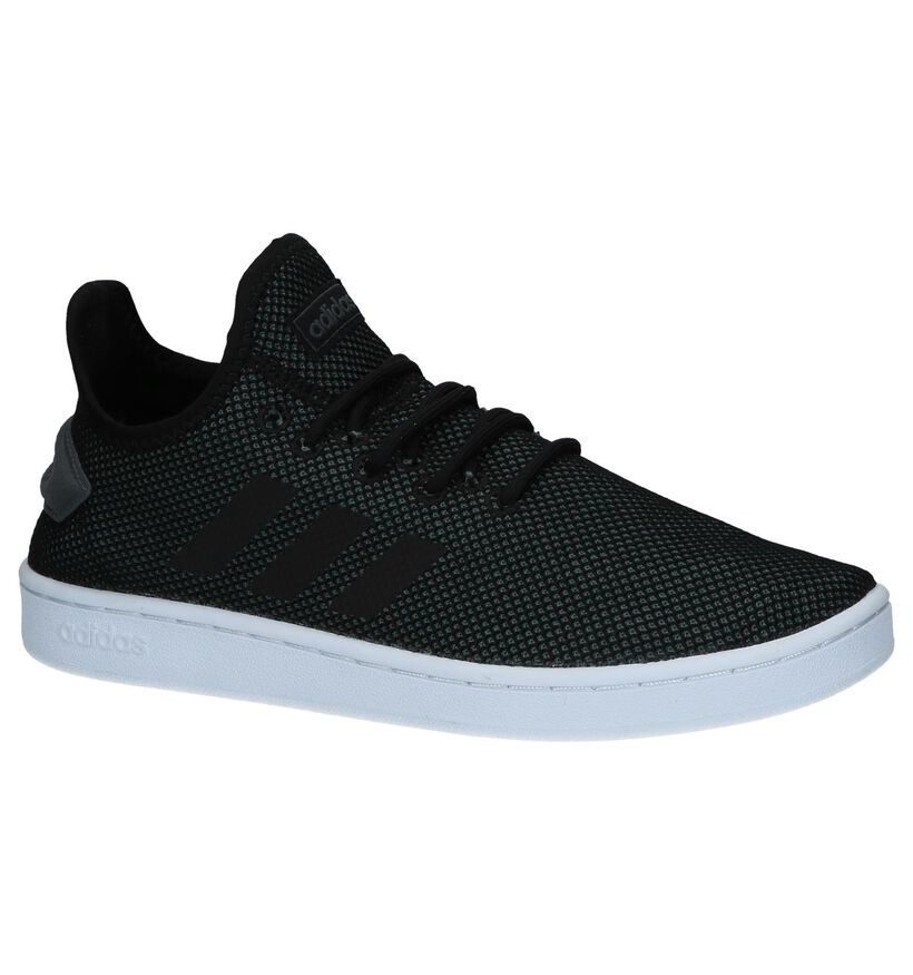 adidas Court Adapt Baskets en Noir en textile (237219)