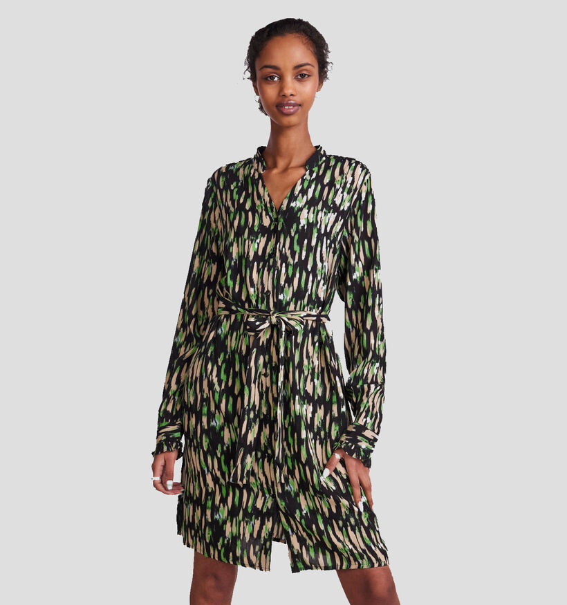 Pieces NYA Robe Chemise en Noir / Vert pour femmes (326796)