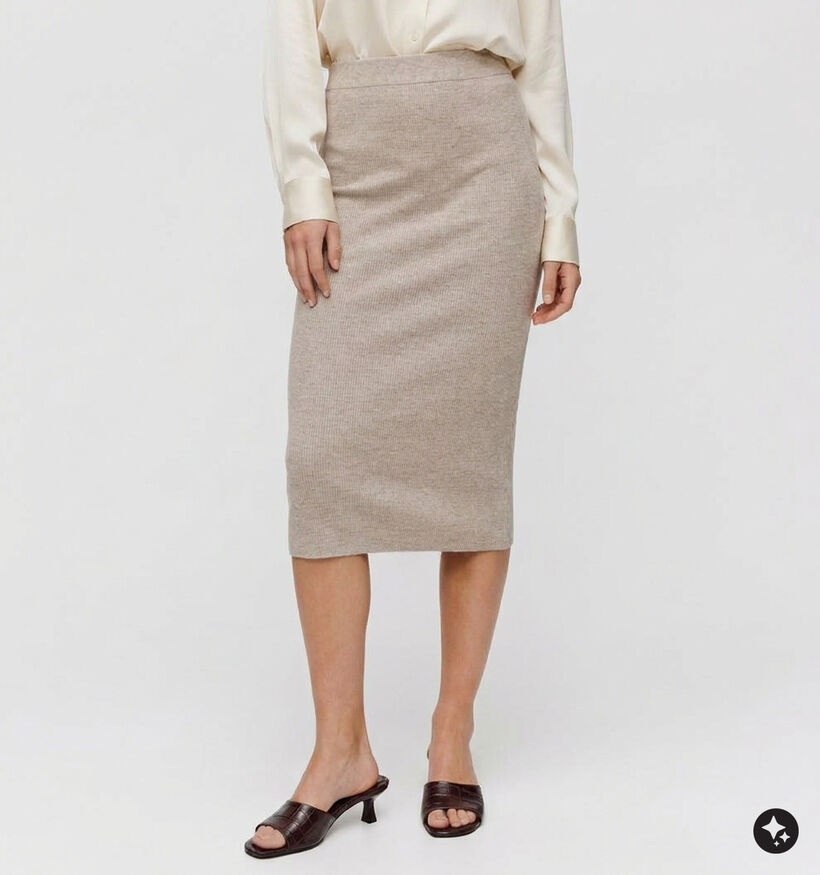 JDY Vita Life Jupe mi-longue en Beige pour femmes (378301)