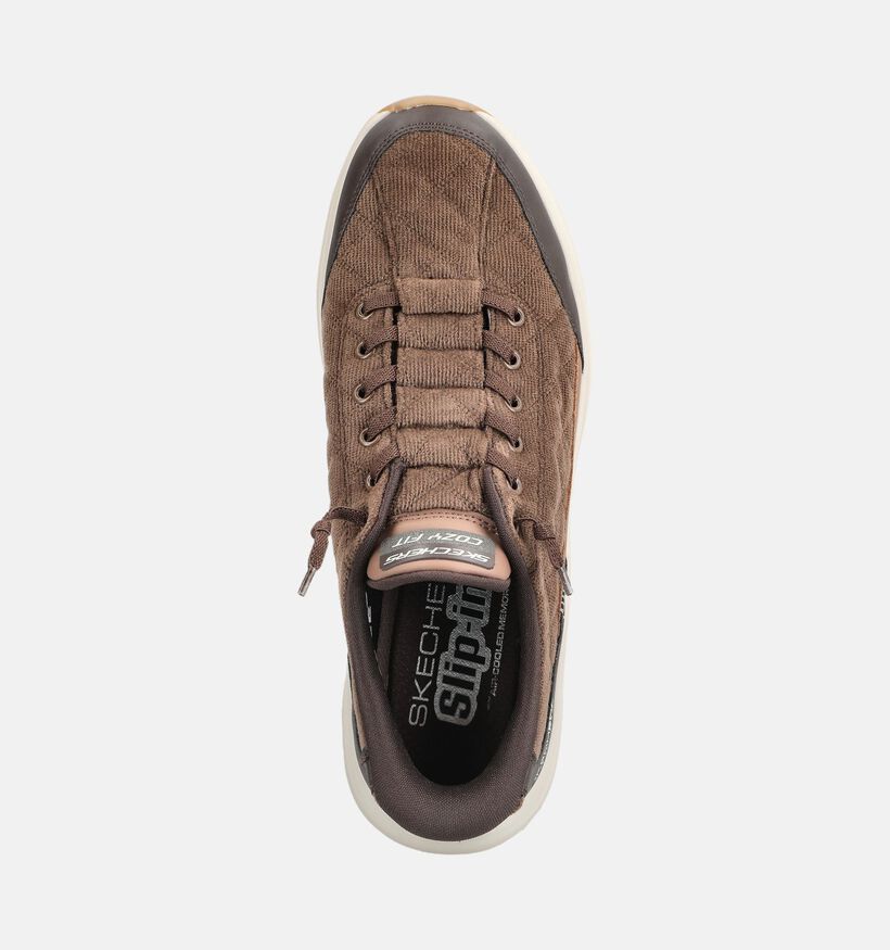 Skechers Contour Foam Cordelux Bruine Slip-ins voor heren (376900) - geschikt voor steunzolen