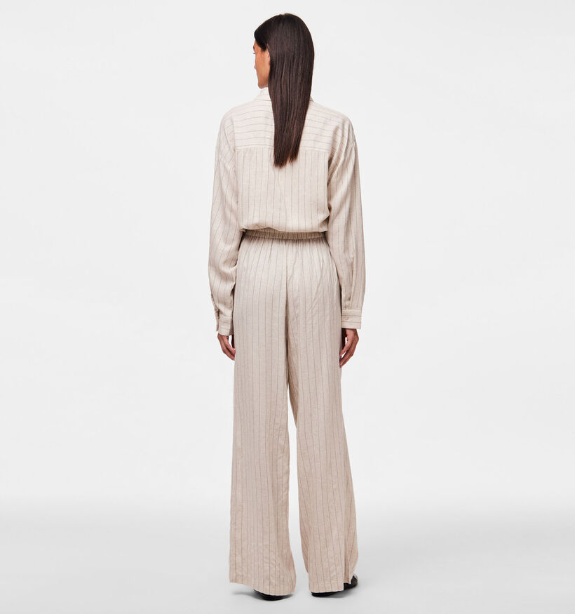 Pieces Pia Lichtbeige Linnen Broek voor dames (367062)