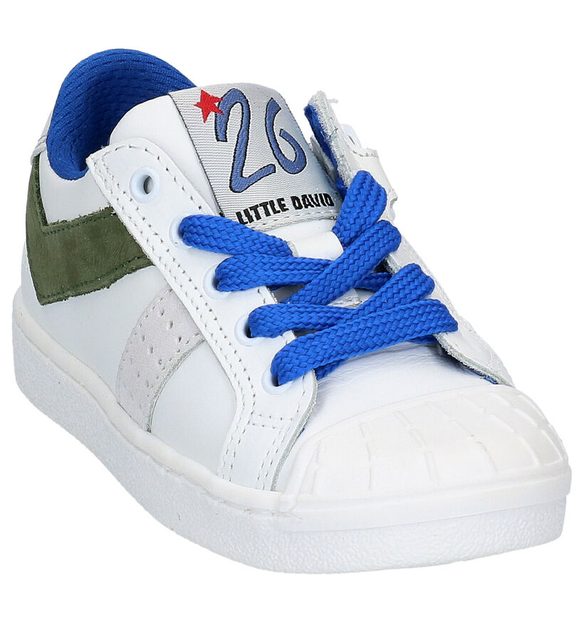 Witte Lage Sneakers Little David Palmer in leer (273230)