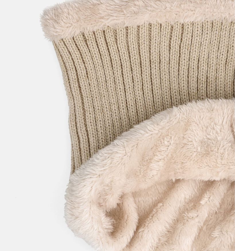 Via Limone Bonnet et Col beige (Ensemble) pour filles, garçons (367436)
