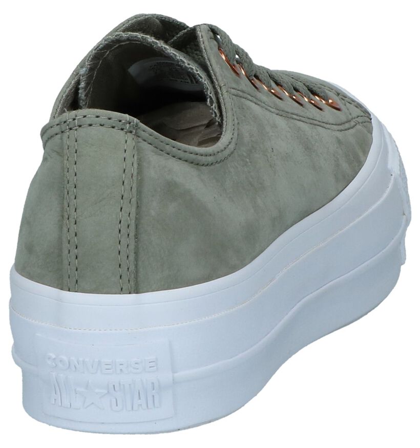 Converse All Star Lift Clean Groene Sneakers in nubuck (235601)