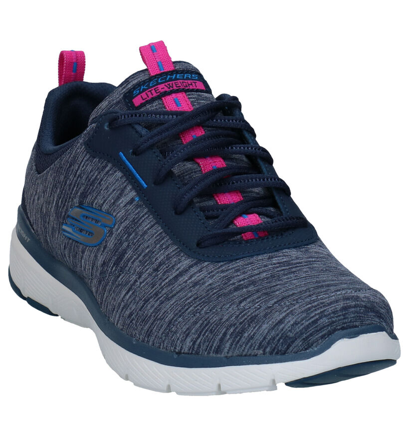 Skechers Flex Appeal Baskets en Bleu en textile (279347)