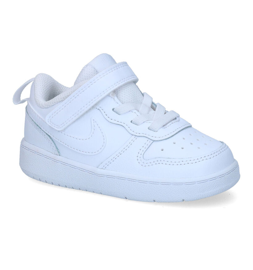 Nike Court Borough Witte Sneakers in leer (302139)