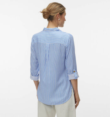 Vero Moda Blouses Wit/Blauw/Roze