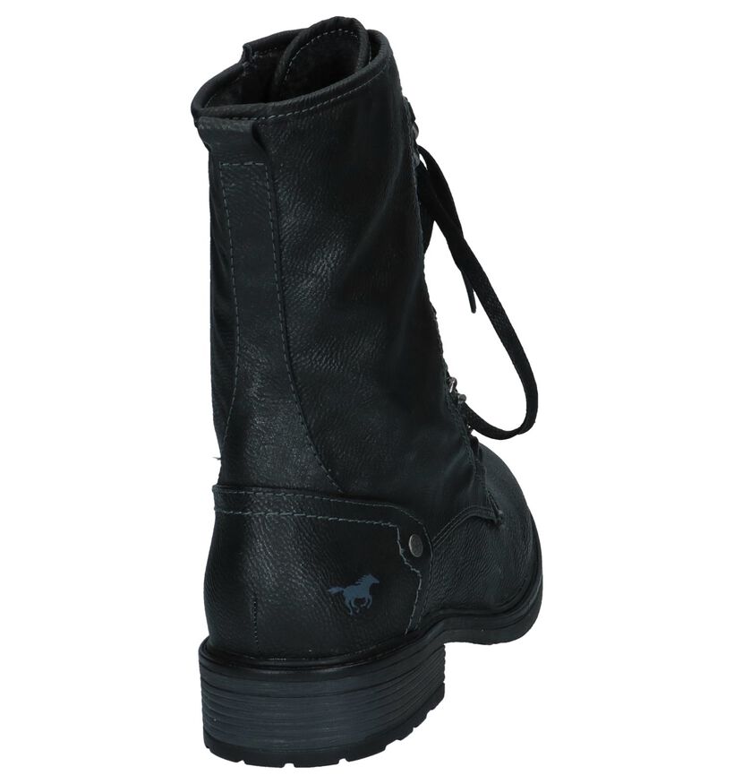 Donkergrijze Boots met Rits & Veters Mustang in kunstleer (223087)