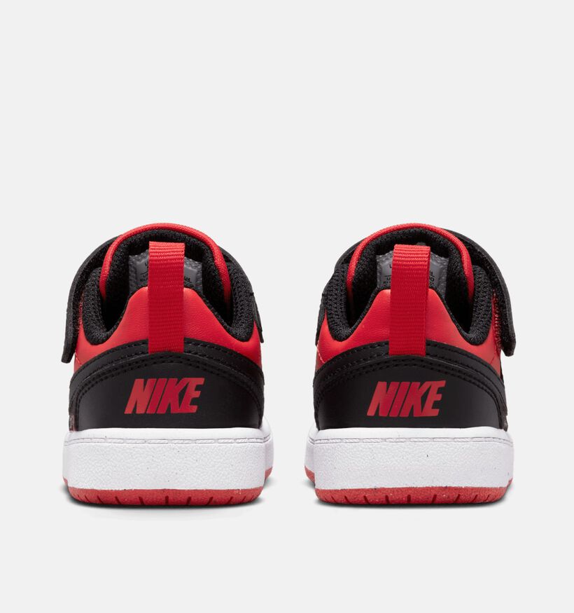 Nike Court Borough 2 Zwarte/Rode Sneakers voor jongens, meisjes (359841)