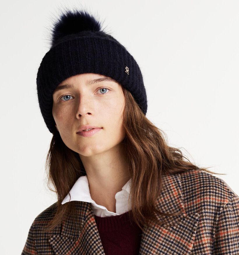 Tommy Hilfiger Timeless Beanie Cable Bonnet en Noir pour femmes (346526)