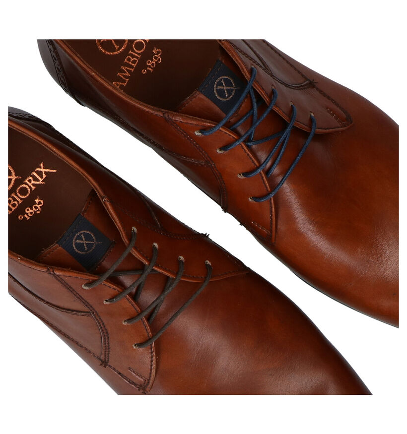 Ambiorix Cognac Geklede Veterschoenen in leer (283923)