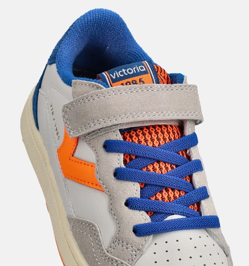 Victoria Smash Kid Baskets en Blanc/Bleu pour filles, gar&ccedil;ons (371201)